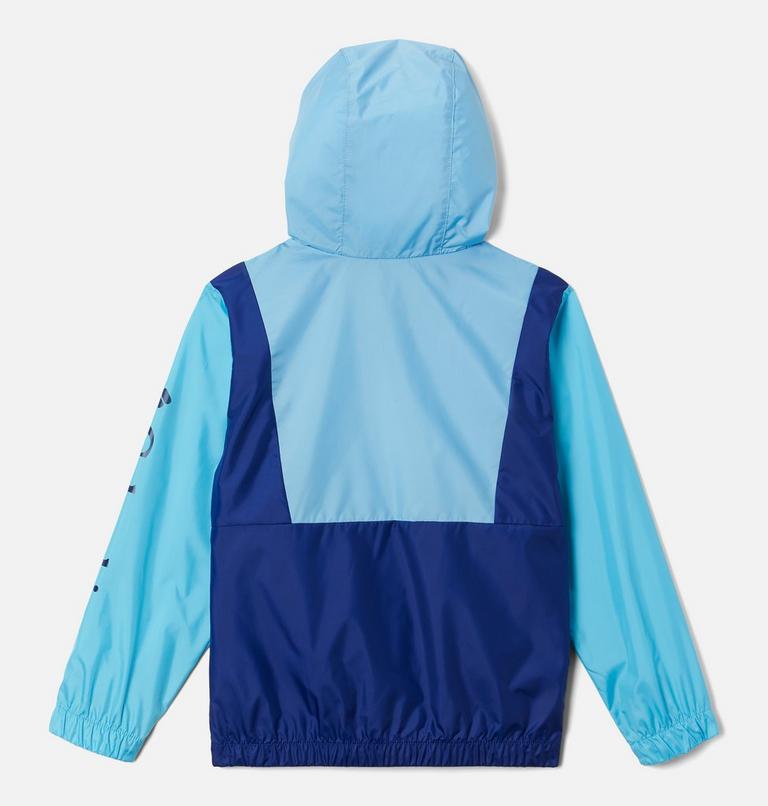 Girl's Lily Basin Hooded Windbreaker, Color: Vista Blue, Atoll, Dark Sapphire, image 2