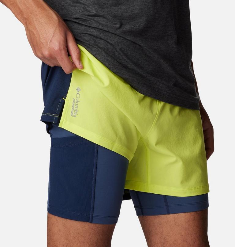 Men's Endless Trail 2-in-1 Running Shorts, Color: Radiation, Collegiate Navy, image 6