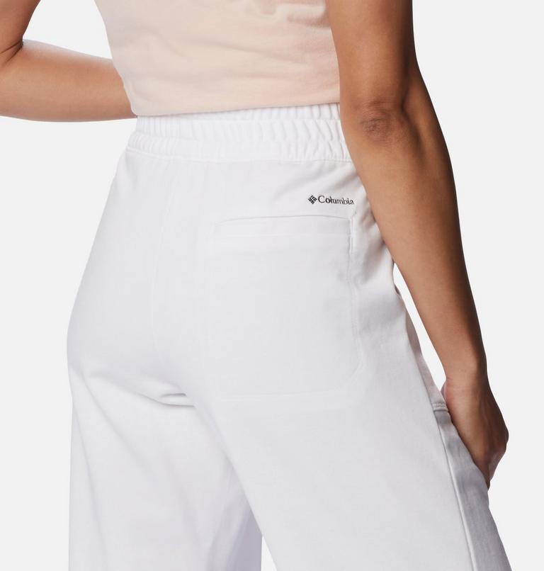 Pantalón de felpa francesa fácil de poner Columbia Lodge para mujer, Color: White, Black Logo, image 5