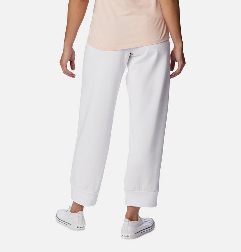Pantalón de felpa francesa fácil de poner Columbia Lodge para mujer, Color: White, Black Logo, image 2