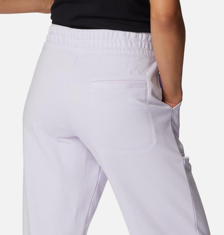 Pantalón de felpa francesa fácil de poner Columbia Lodge para mujer, Color: Purple Tint, White Logo, image 5