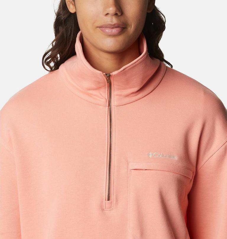 Columbia Lodge French Terry Pullover | 828 | XS, Color: Summer Peach, Peach Blossom logo, image 4