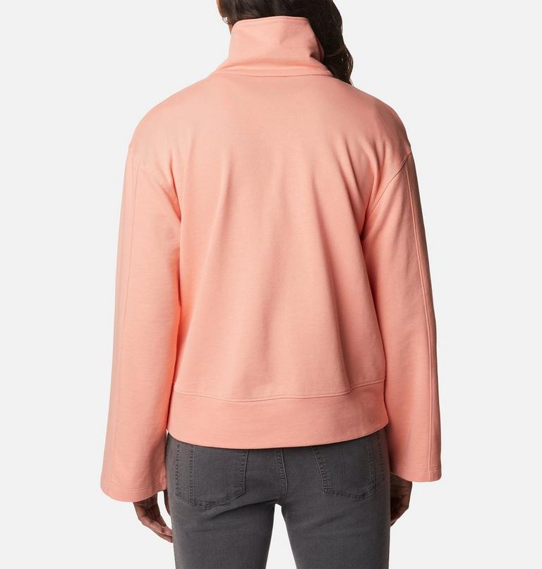 Columbia Lodge French Terry Pullover | 828 | XS, Color: Summer Peach, Peach Blossom logo, image 2