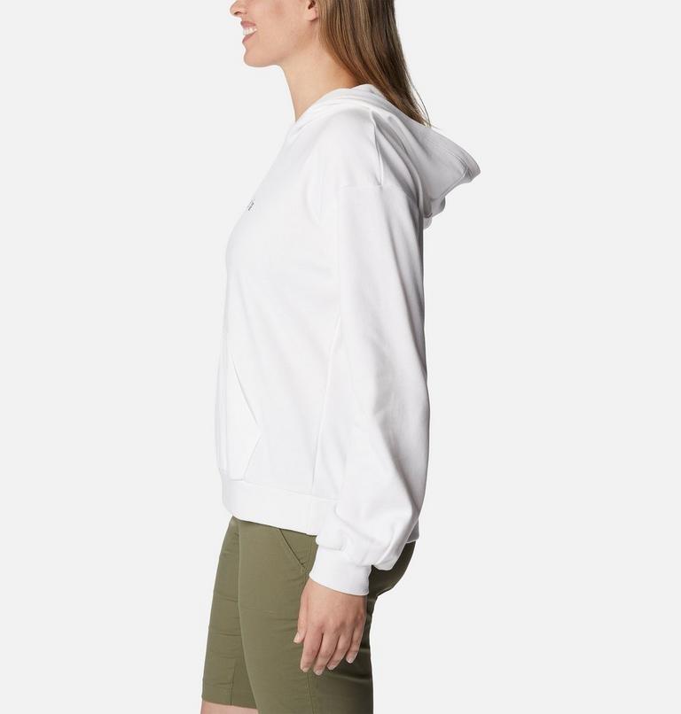 Women's Columbia Logo III French Terry Cropped Hoodie, Color: White, Black Logo, image 3