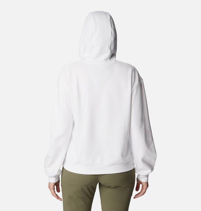 Women's Columbia Logo III French Terry Cropped Hoodie, Color: White, Black Logo, image 2