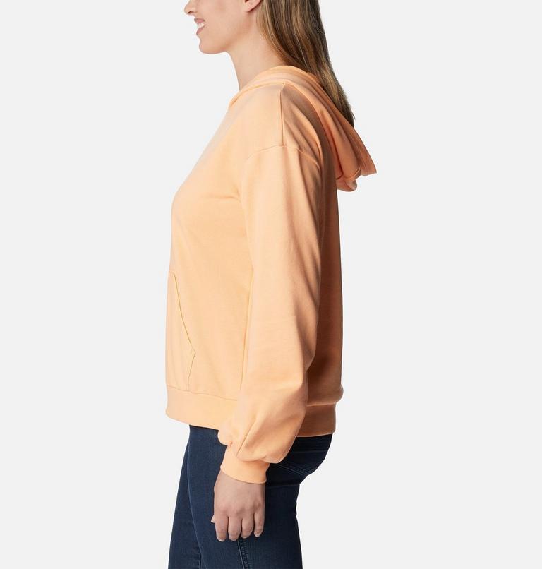 Columbia Logo III French Terry Hoodie | 812 | S, Color: Peach, Wild Geranium Logo, image 3
