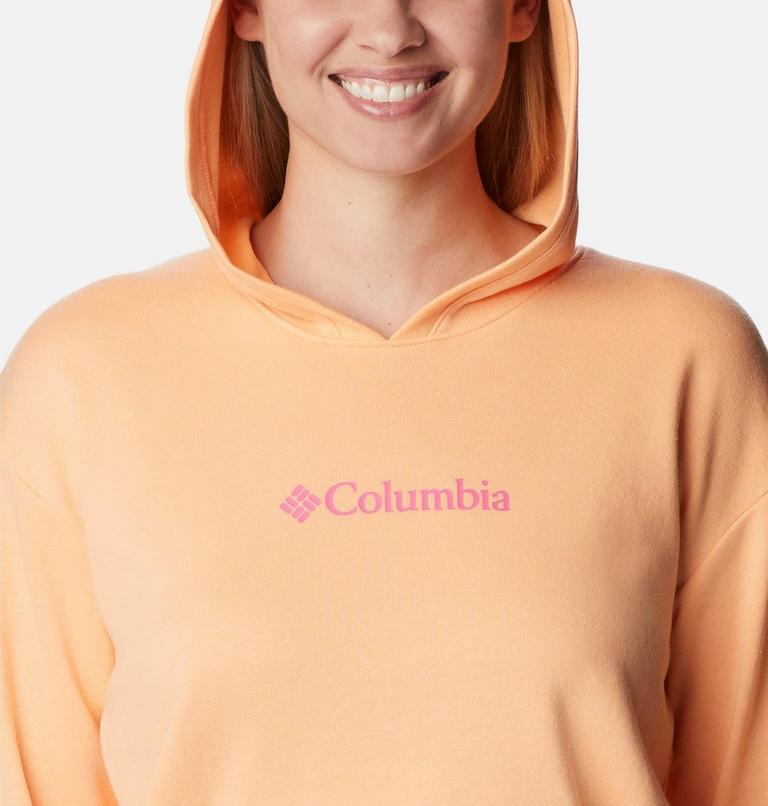Columbia Logo III French Terry Hoodie | 812 | S, Color: Peach, Wild Geranium Logo, image 4