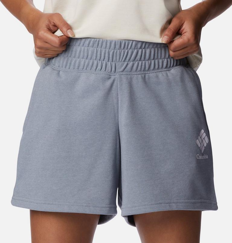 Columbia Logo III French Terry Shorts für Frauen, Color: Light Grey Heather, White Logo, image 4
