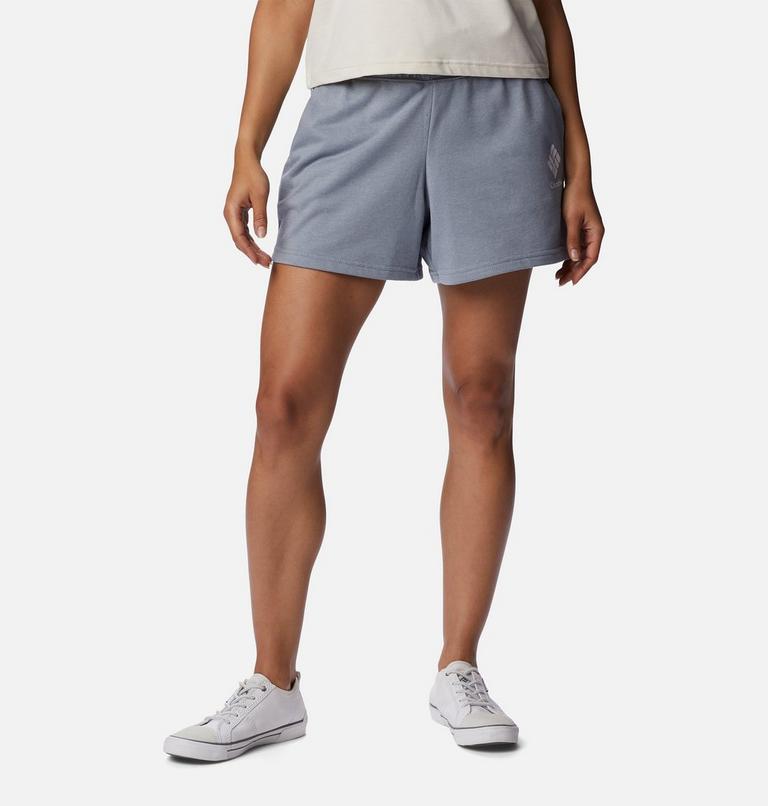 Columbia Logo III French Terry Shorts für Frauen, Color: Light Grey Heather, White Logo, image 1
