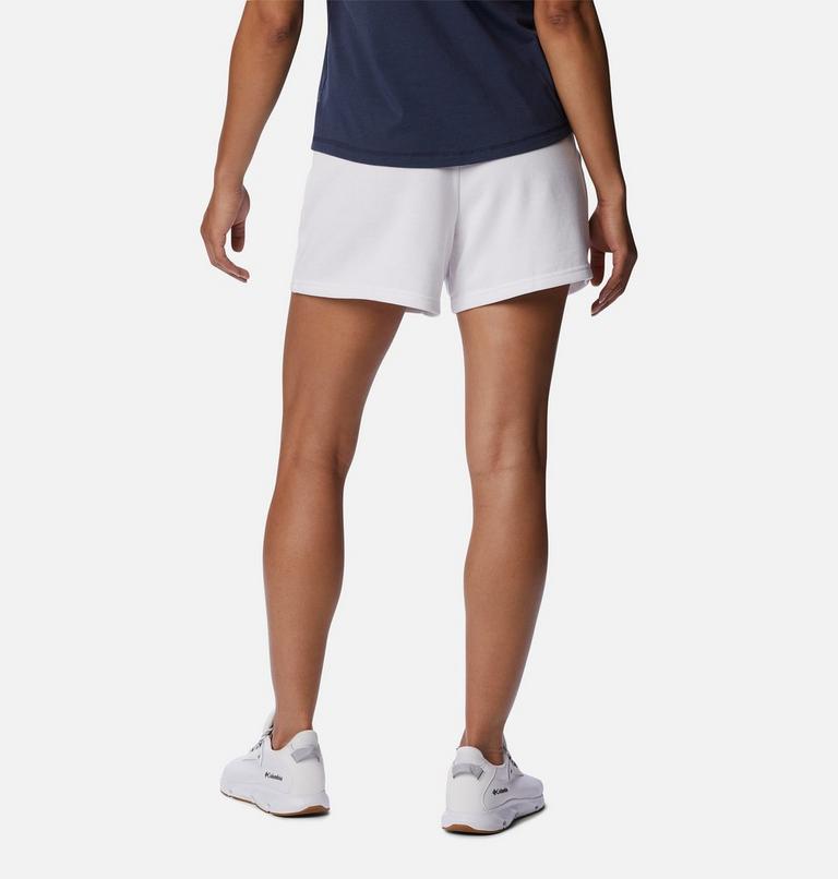 Women's Columbia Logo III French Terry Women's Shorts, Color: White, Black Logo, image 2