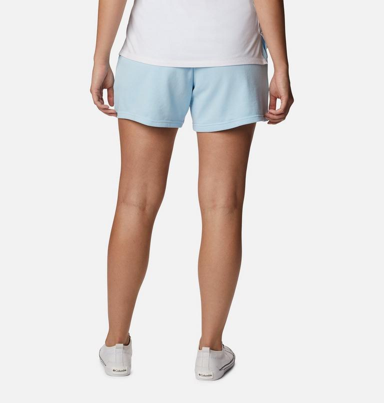Women's Columbia Logo III French Terry Women's Shorts, Color: Spring Blue, Atoll Logo, image 2