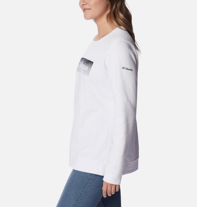 Women's Columbia Logo II Sweatshirt, Color: White, Framed Halftone Logo, image 3
