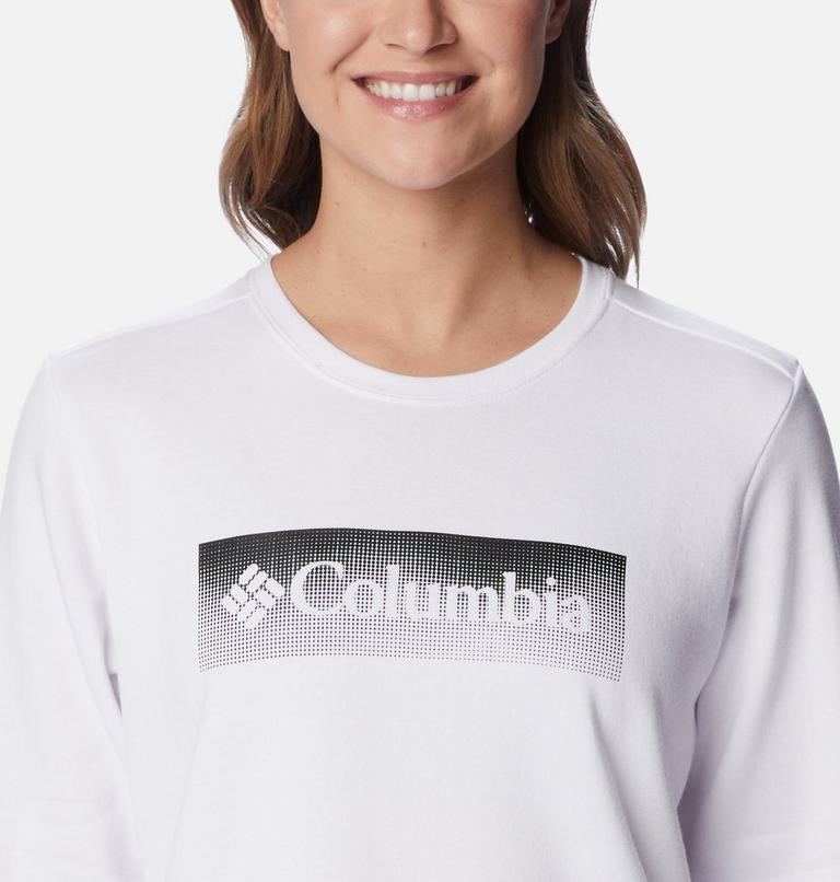 Women's Columbia Logo II Sweatshirt, Color: White, Framed Halftone Logo, image 4