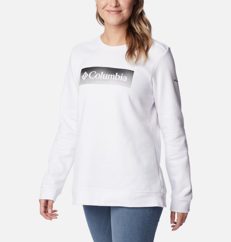 Women's Columbia Logo II Sweatshirt, Color: White, Framed Halftone Logo, image 5