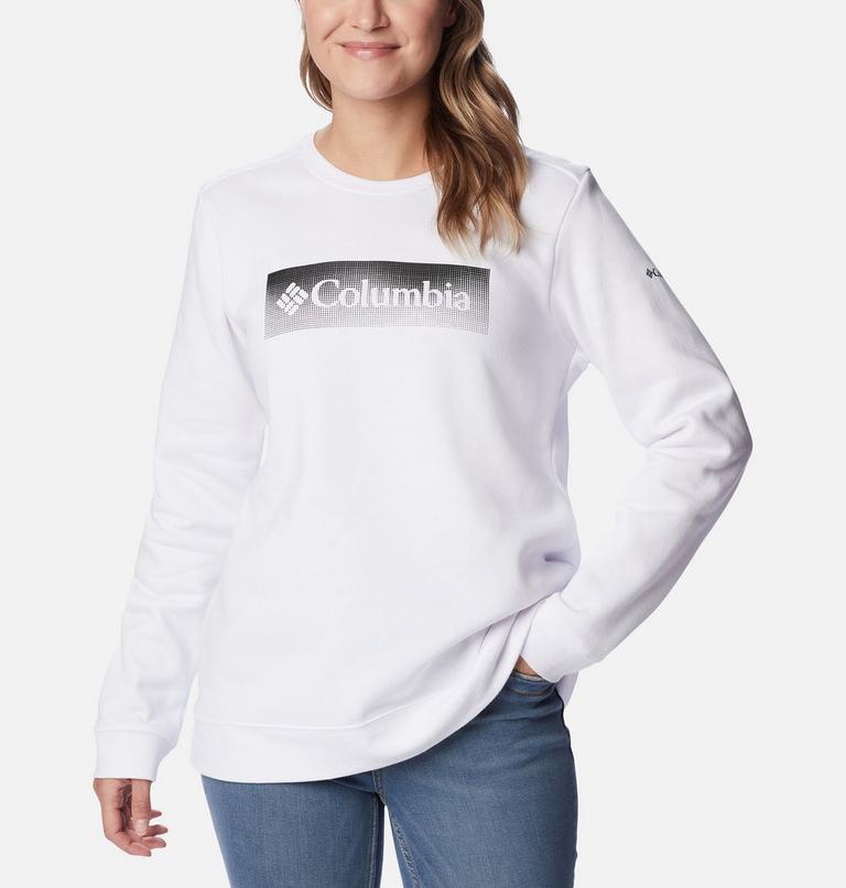 Women's Columbia Logo II Sweatshirt, Color: White, Framed Halftone Logo, image 1