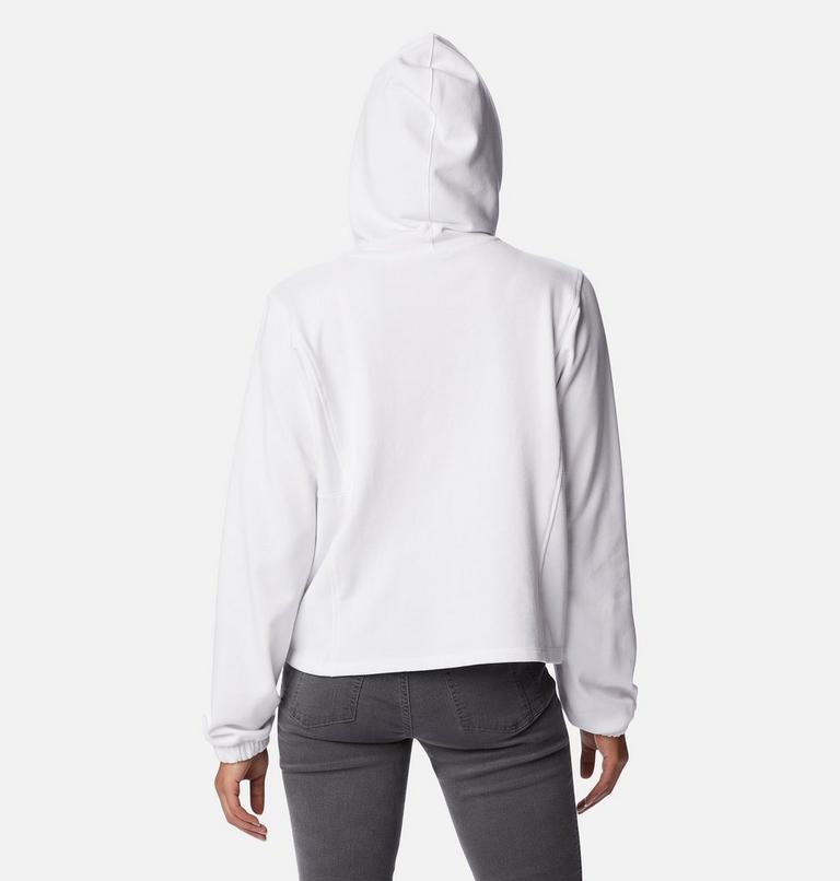 Women's Columbia Trek French Terry Cropped Hoodie, Color: White, Black Logo, image 2