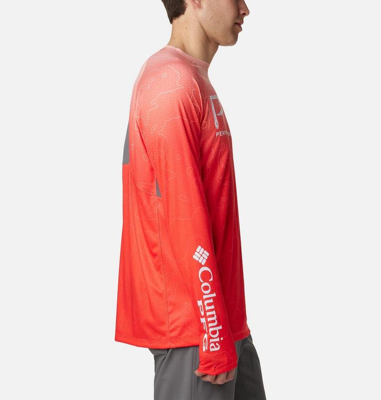 Camiseta de manga larga con ventilaci&oacute;n Super Terminal Tackle para hombre, Color: Bright Poppy Terminal Techcamo,City Grey, image 3
