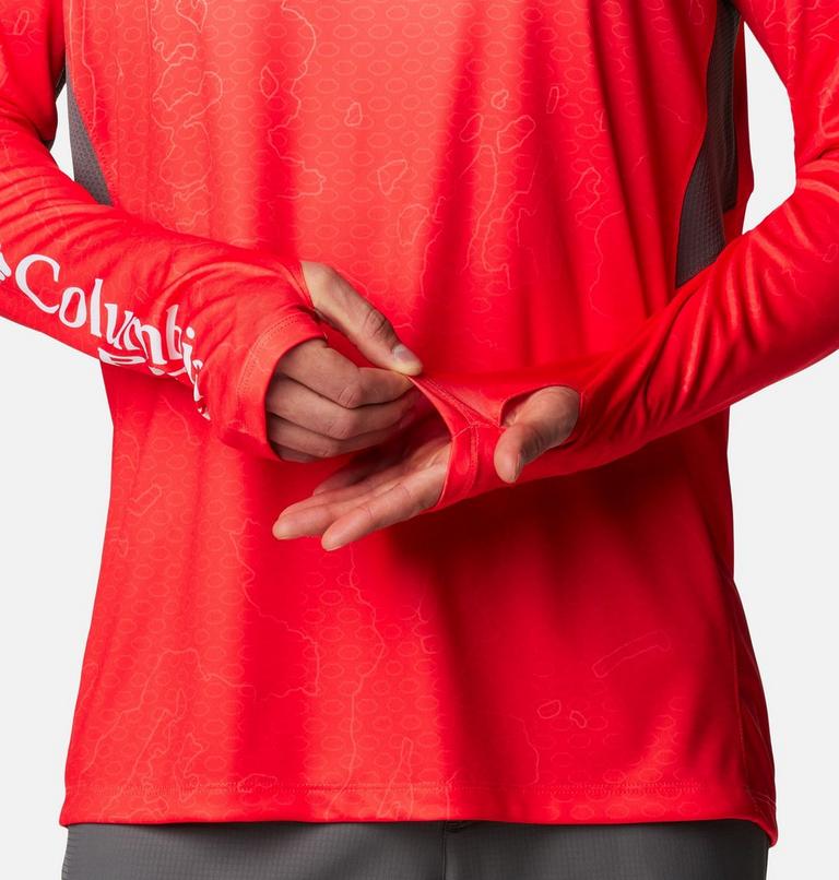 Camiseta de manga larga con ventilaci&oacute;n Super Terminal Tackle para hombre, Color: Bright Poppy Terminal Techcamo,City Grey, image 6