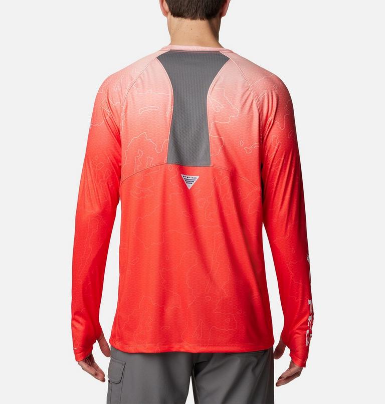 Camiseta de manga larga con ventilaci&oacute;n Super Terminal Tackle para hombre, Color: Bright Poppy Terminal Techcamo,City Grey, image 2