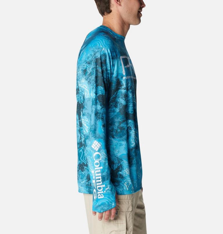 Men's Super Terminal Tackle Vent Sun Protective Long Sleeve T-Shirt, Color: Ocean Blue Deepwaters Camo, image 3