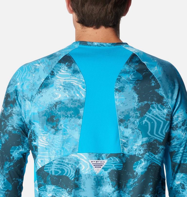 Men's Super Terminal Tackle Vent Sun Protective Long Sleeve T-Shirt, Color: Ocean Blue Deepwaters Camo, image 5