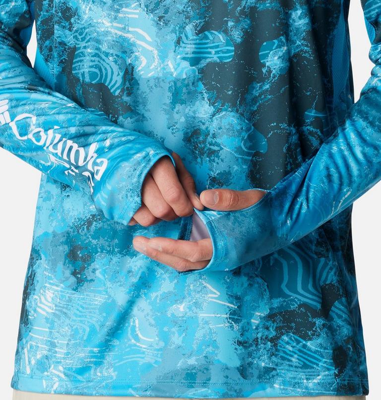 Men's Super Terminal Tackle Vent Sun Protective Long Sleeve T-Shirt, Color: Ocean Blue Deepwaters Camo, image 6