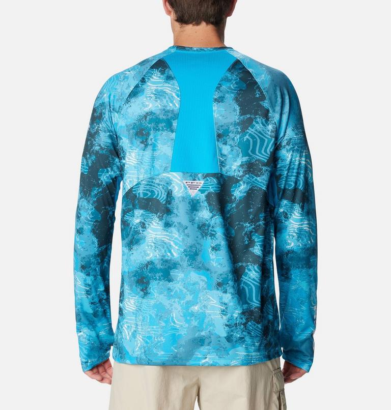 Men's Super Terminal Tackle Vent Sun Protective Long Sleeve T-Shirt, Color: Ocean Blue Deepwaters Camo, image 2