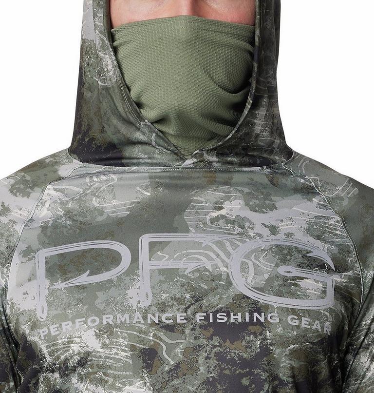 Men's Super Terminal Tackle Vent Sun Protective Hoodie, Color: Cypress Deepwaters Camo, image 4