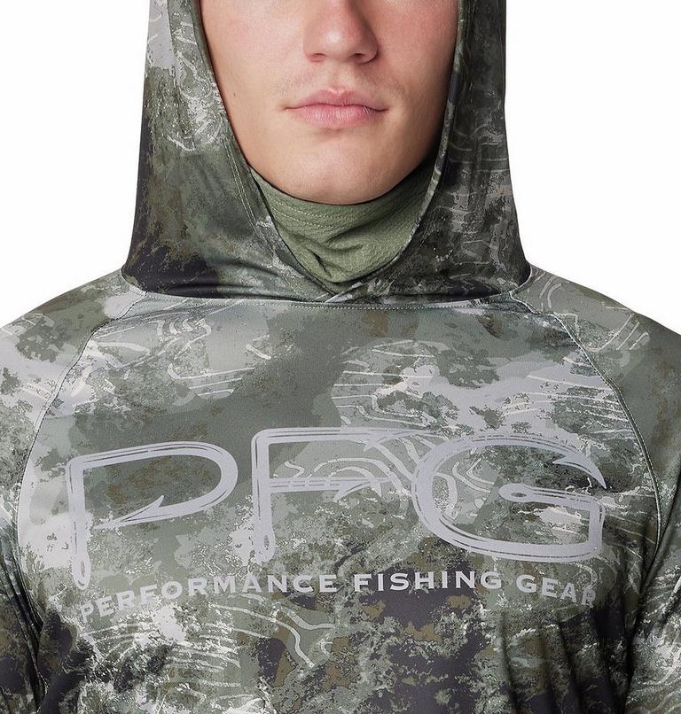 Men's Super Terminal Tackle Vent Sun Protective Hoodie, Color: Cypress Deepwaters Camo, image 5