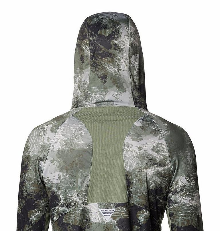 Men's Super Terminal Tackle Vent Sun Protective Hoodie, Color: Cypress Deepwaters Camo, image 6