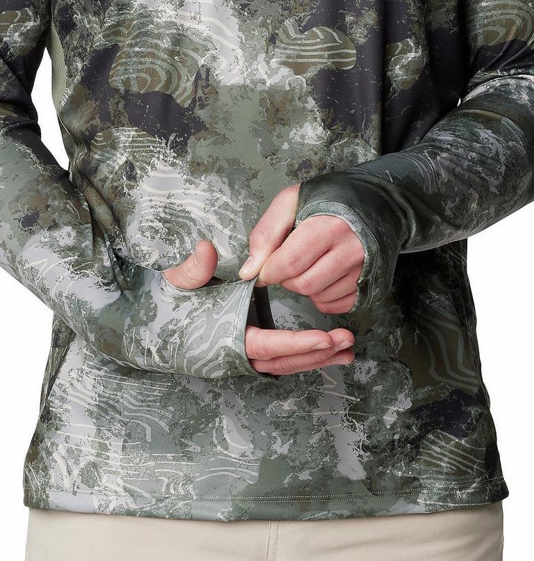 Men's Super Terminal Tackle Vent Sun Protective Hoodie, Color: Cypress Deepwaters Camo, image 7