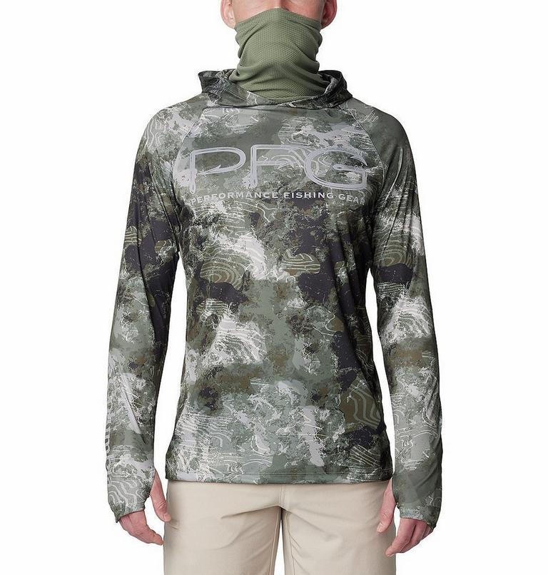 Men's Super Terminal Tackle Vent Sun Protective Hoodie, Color: Cypress Deepwaters Camo, image 8