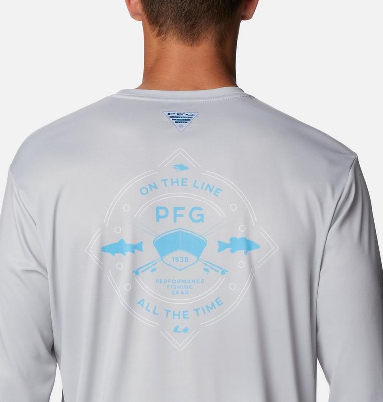 Men&rsquo;s PFG Terminal Tackle Long Sleeve Shirt, Color: Cool Grey, Riptide Freshwater, image 4