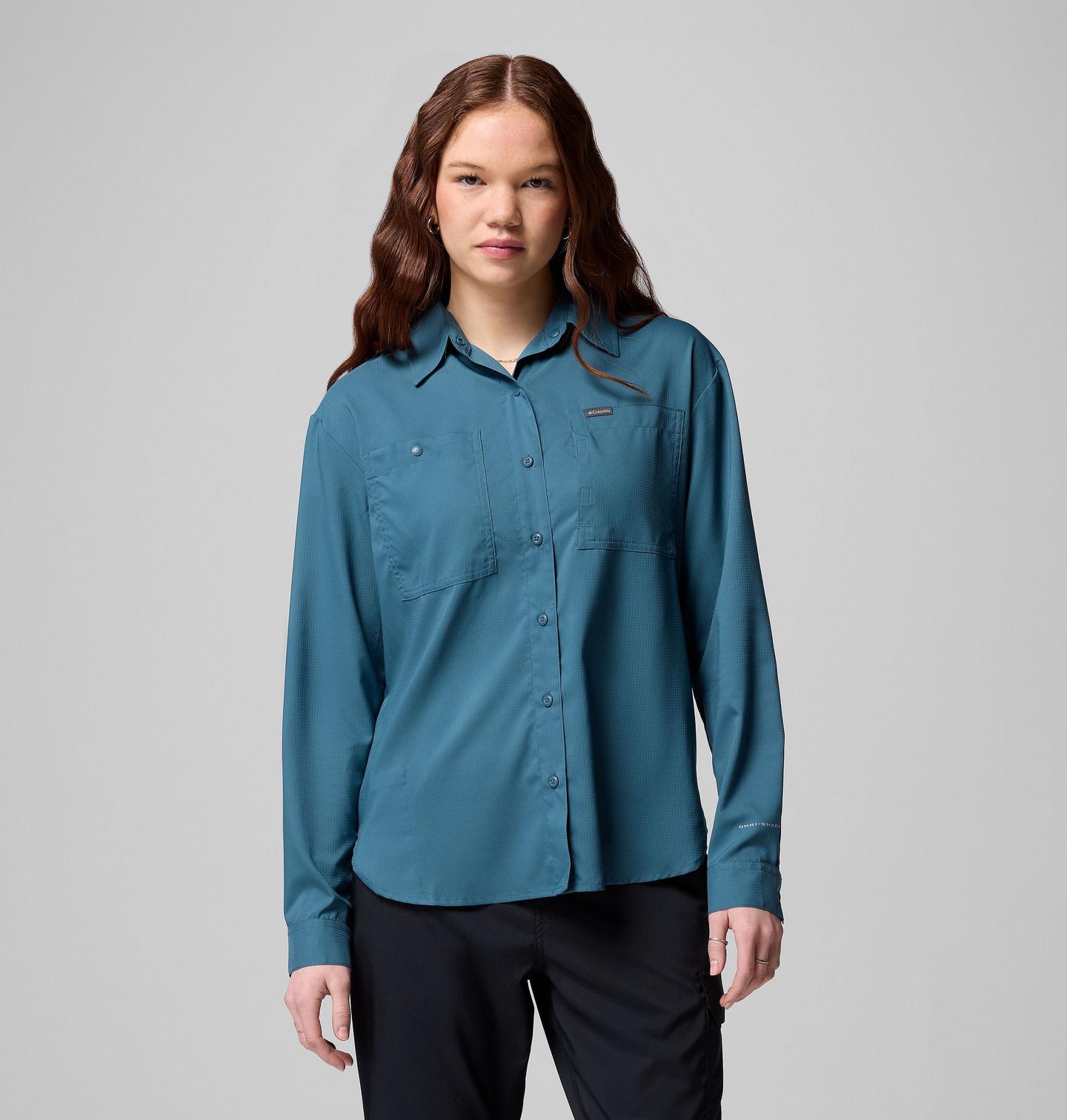 Женская рубашка Columbia Silver Ridge Utility Long Sleeve, цвет: Синий — фото 1