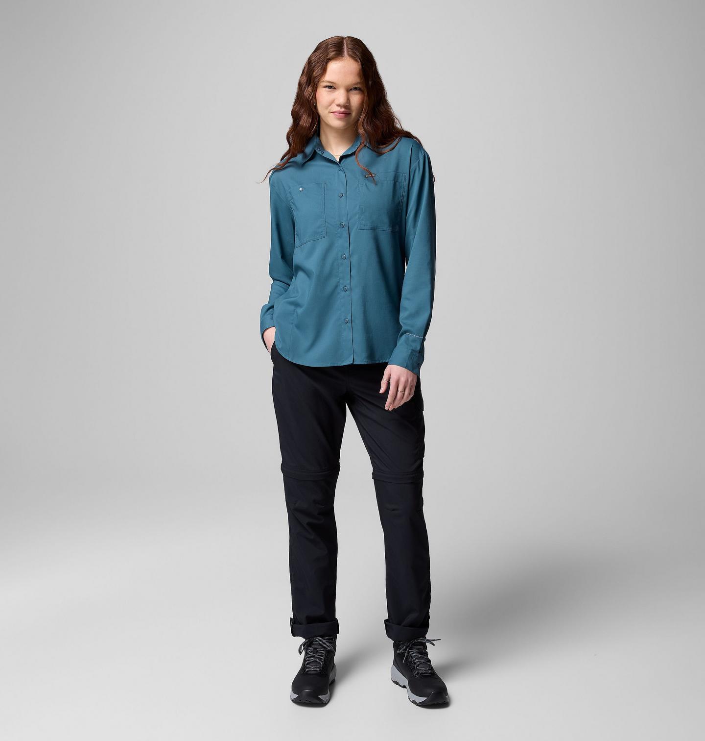 Женская рубашка Columbia Silver Ridge Utility Long Sleeve, цвет: Синий — фото 2