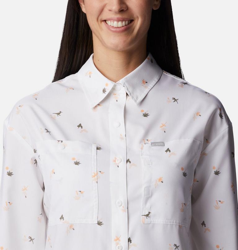 Women's Silver Ridge Utility Patterned Long Sleeve Shirt, Color: White, Baja Blitz, image 4