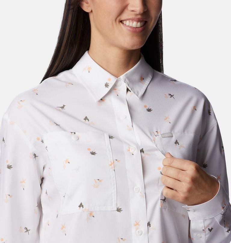 Women's Silver Ridge Utility Patterned Long Sleeve Shirt, Color: White, Baja Blitz, image 6