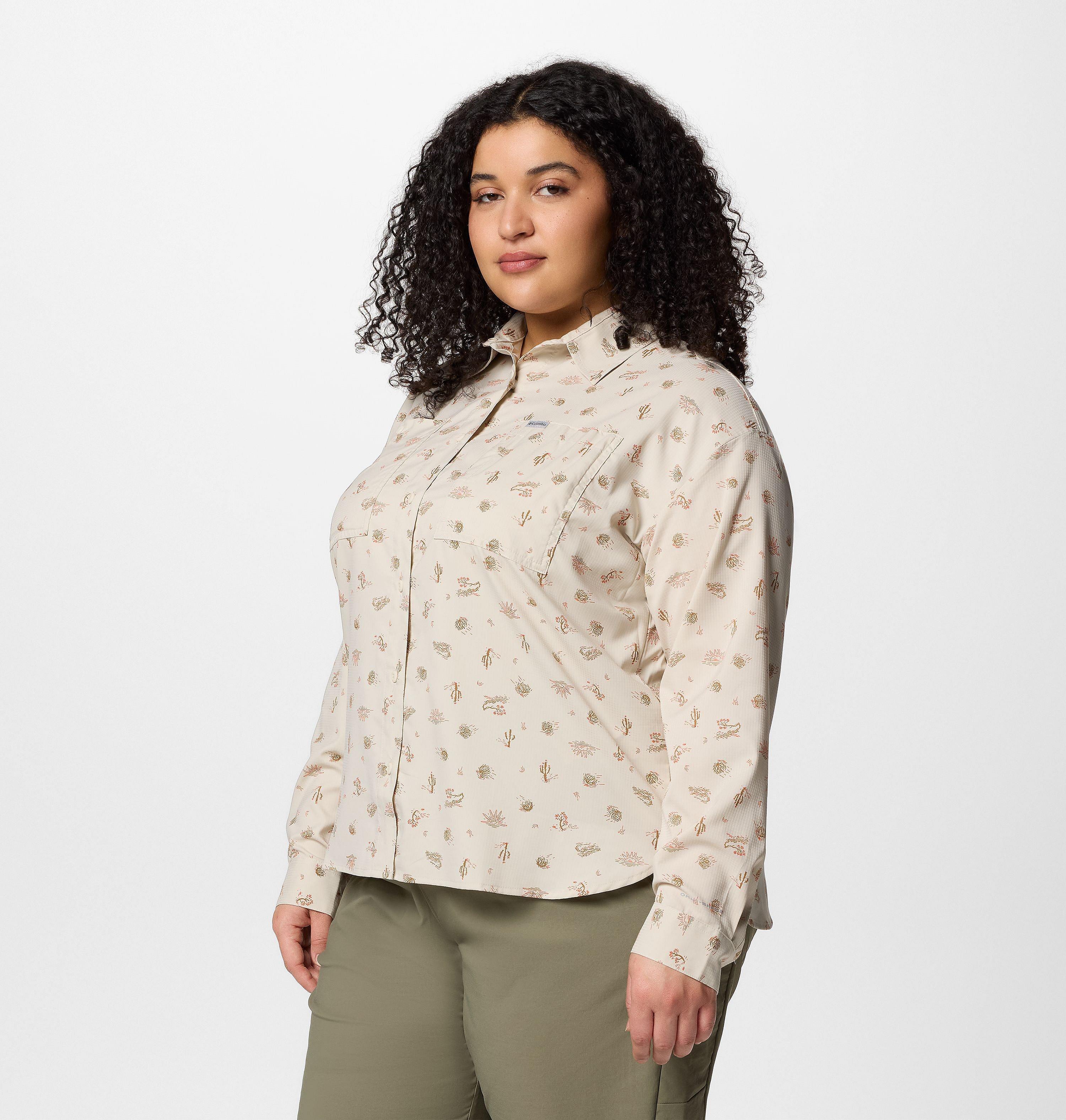 Women's Silver Ridge Utility Patterned Long Sleeve Shirt - Plus Size 3