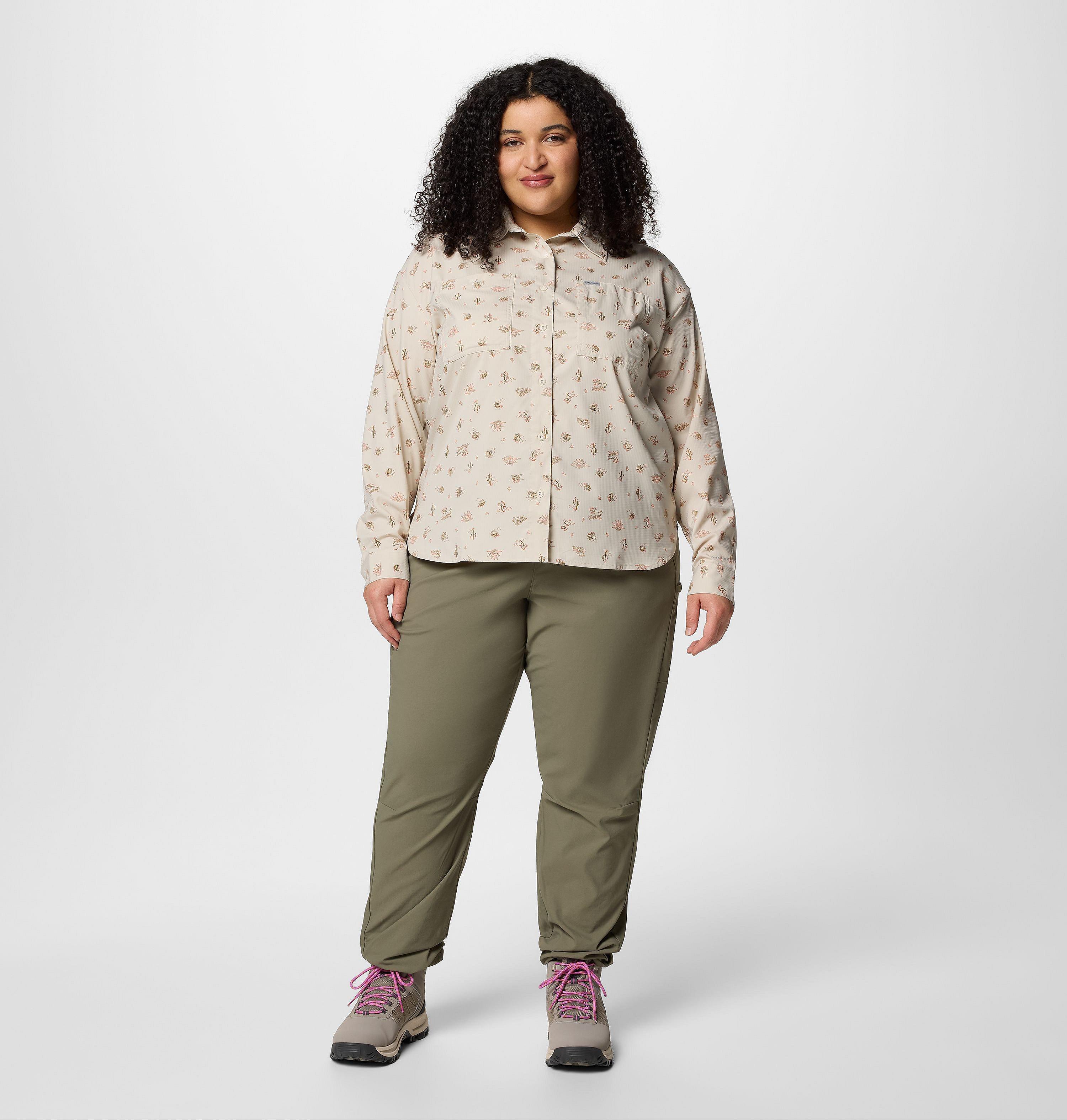 Women's Silver Ridge Utility Patterned Long Sleeve Shirt - Plus Size 7