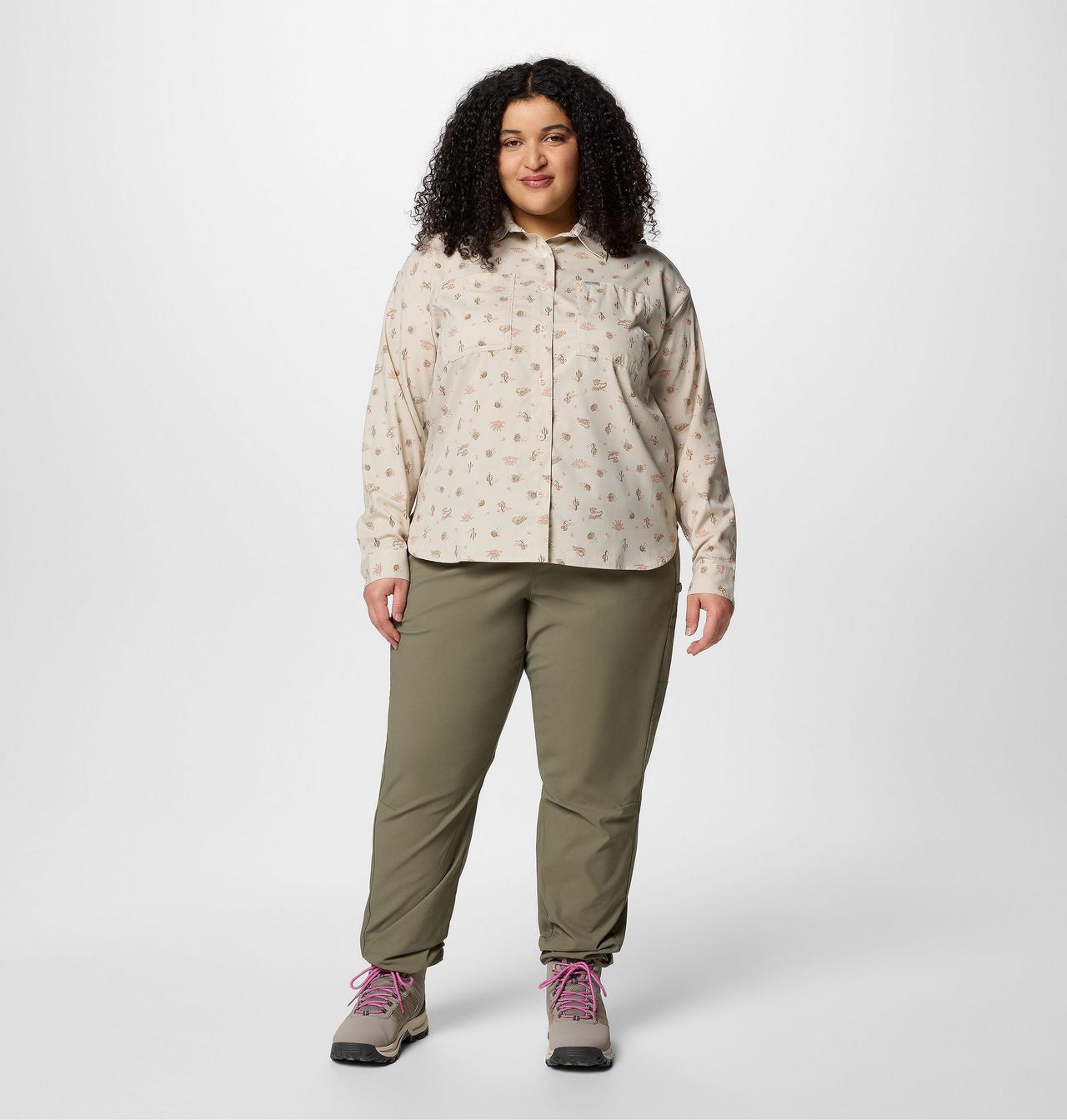 Women's Silver Ridge™ Utility Patterned Long Sleeve Shirt - Plus Size 7