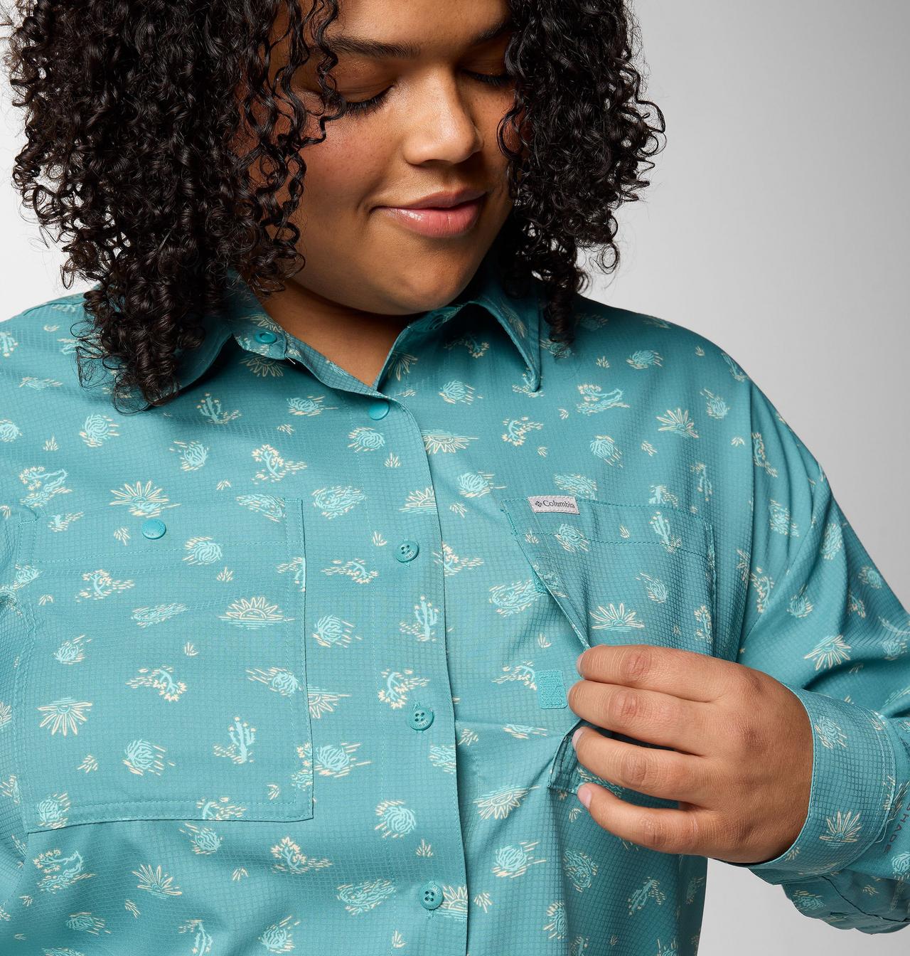 Women's Silver Ridge™ Utility Patterned Long Sleeve Shirt - Plus Size 5