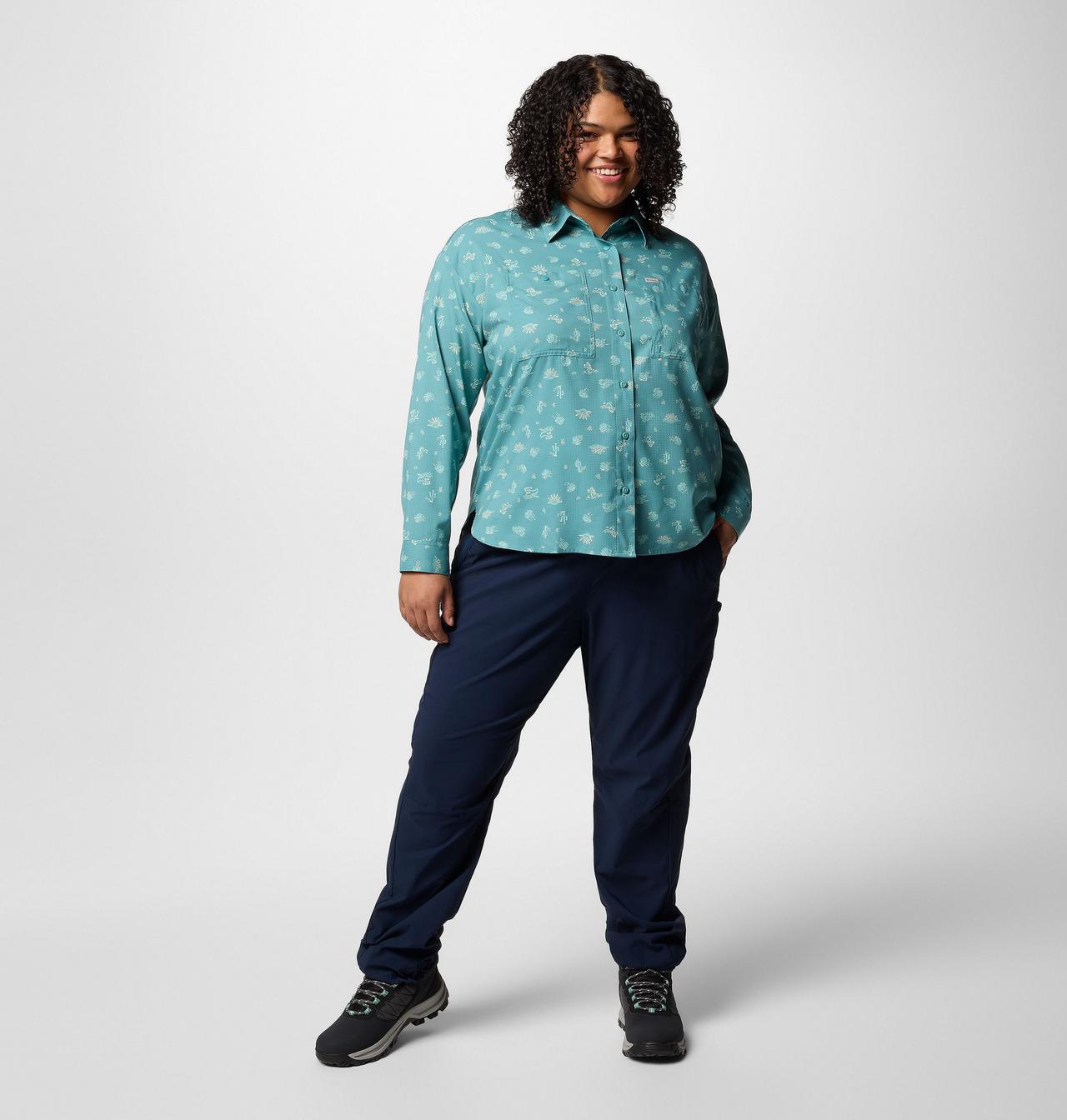 Women's Silver Ridge™ Utility Patterned Long Sleeve Shirt - Plus Size 7