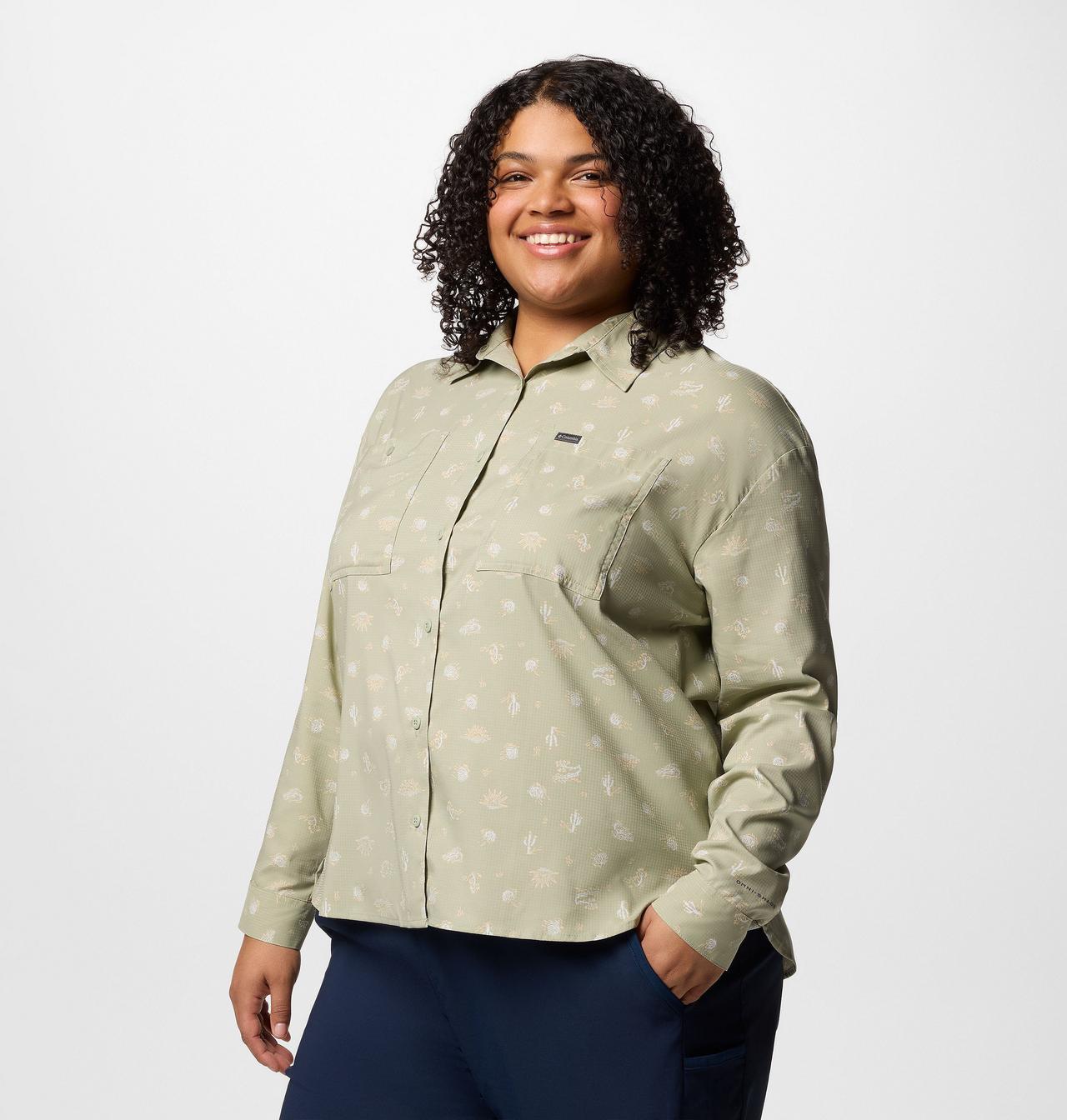 Women's Silver Ridge™ Utility Patterned Long Sleeve Shirt - Plus Size 3