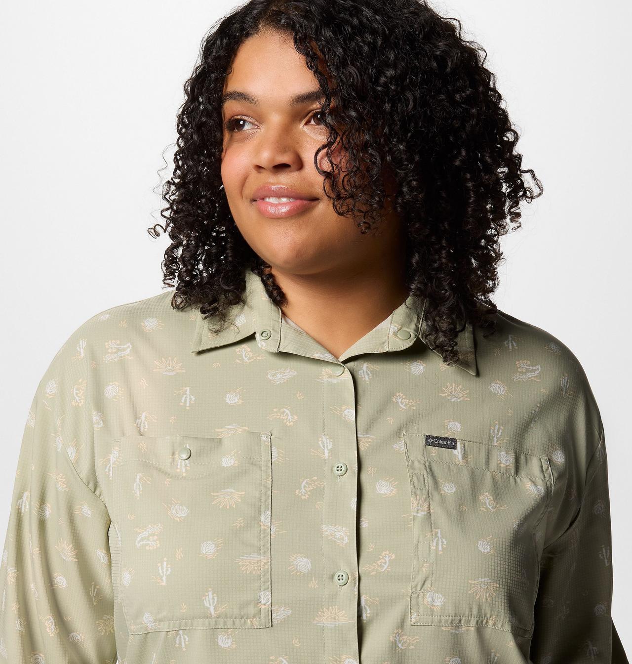 Women's Silver Ridge™ Utility Patterned Long Sleeve Shirt - Plus Size 4