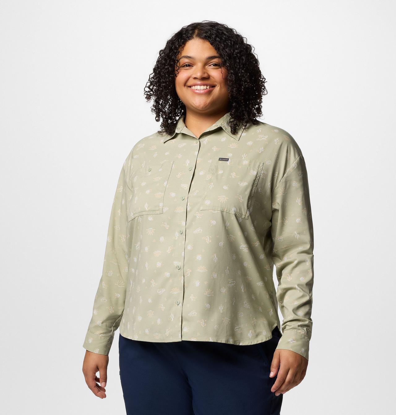 Women's Silver Ridge™ Utility Patterned Long Sleeve Shirt - Plus Size 1