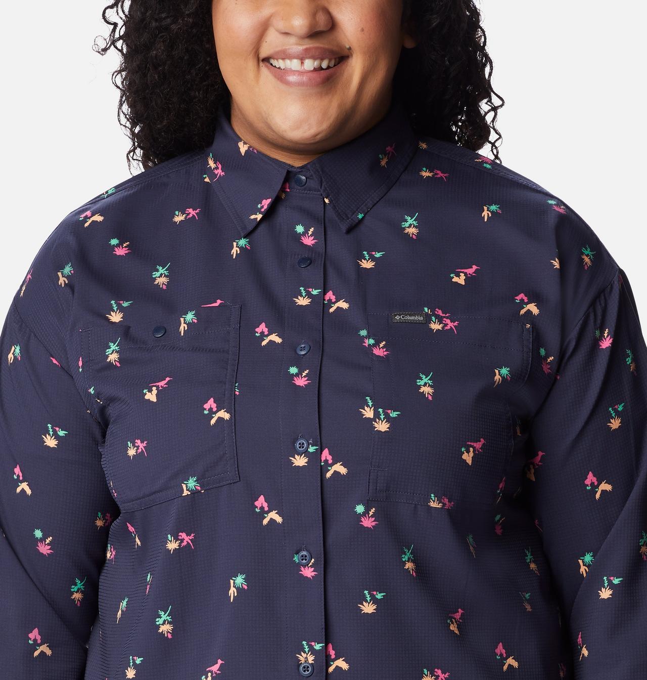 Women's Silver Ridge™ Utility Patterned Long Sleeve Shirt - Plus Size 4