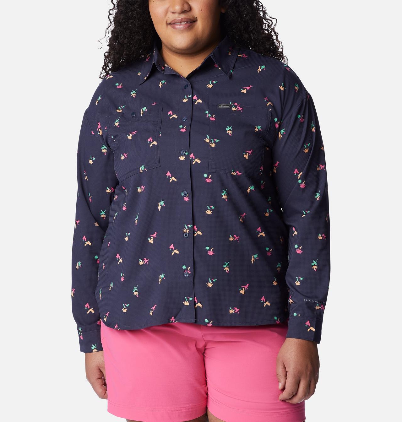 Women's Silver Ridge™ Utility Patterned Long Sleeve Shirt - Plus Size 1