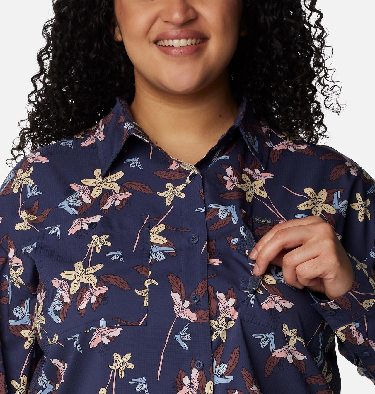 Women's Silver Ridge™ Utility Patterned Long Sleeve Shirt - Plus Size 4