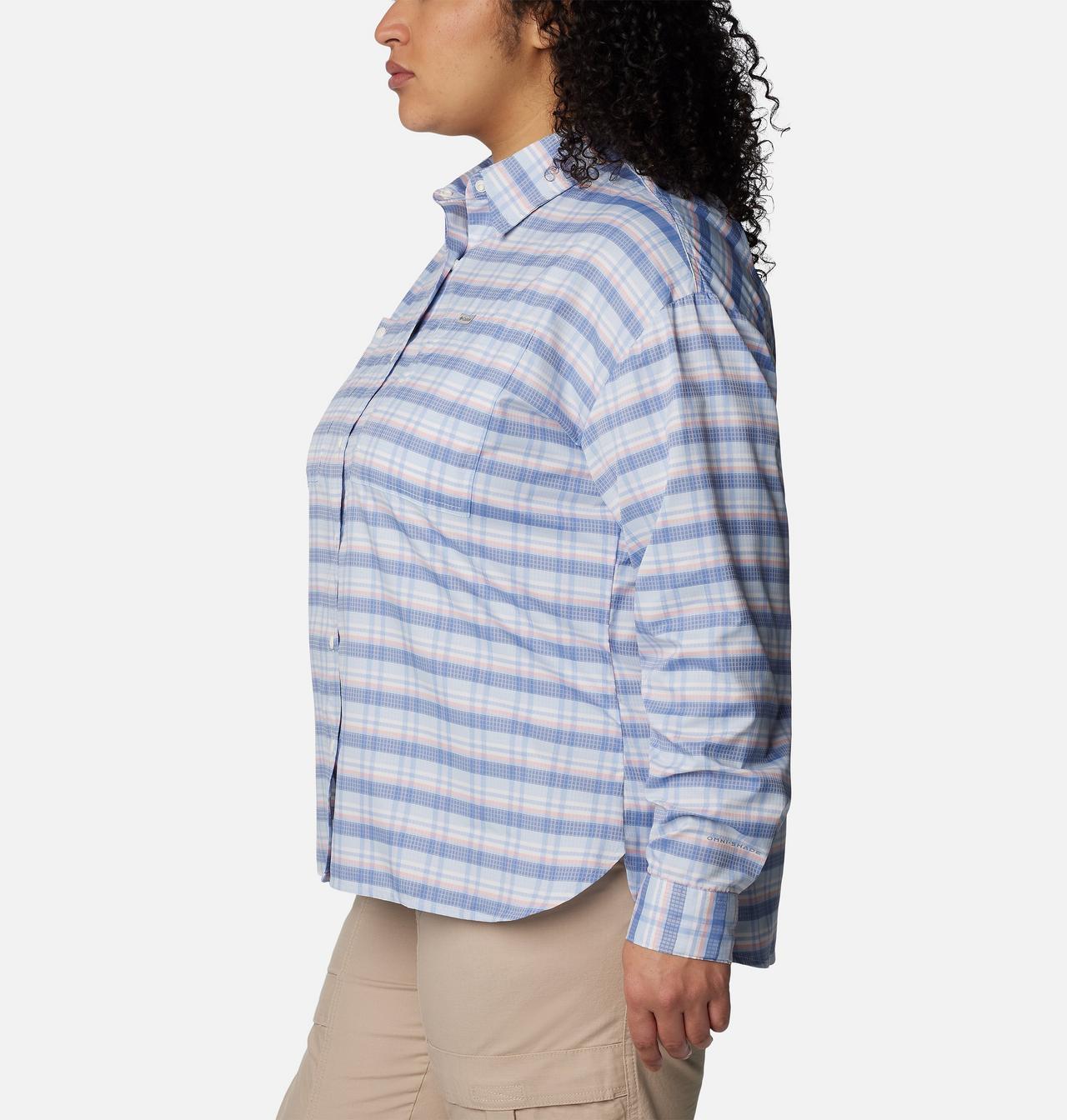 Women's Silver Ridge™ Utility Patterned Long Sleeve Shirt - Plus Size | 593 | 3X 3
