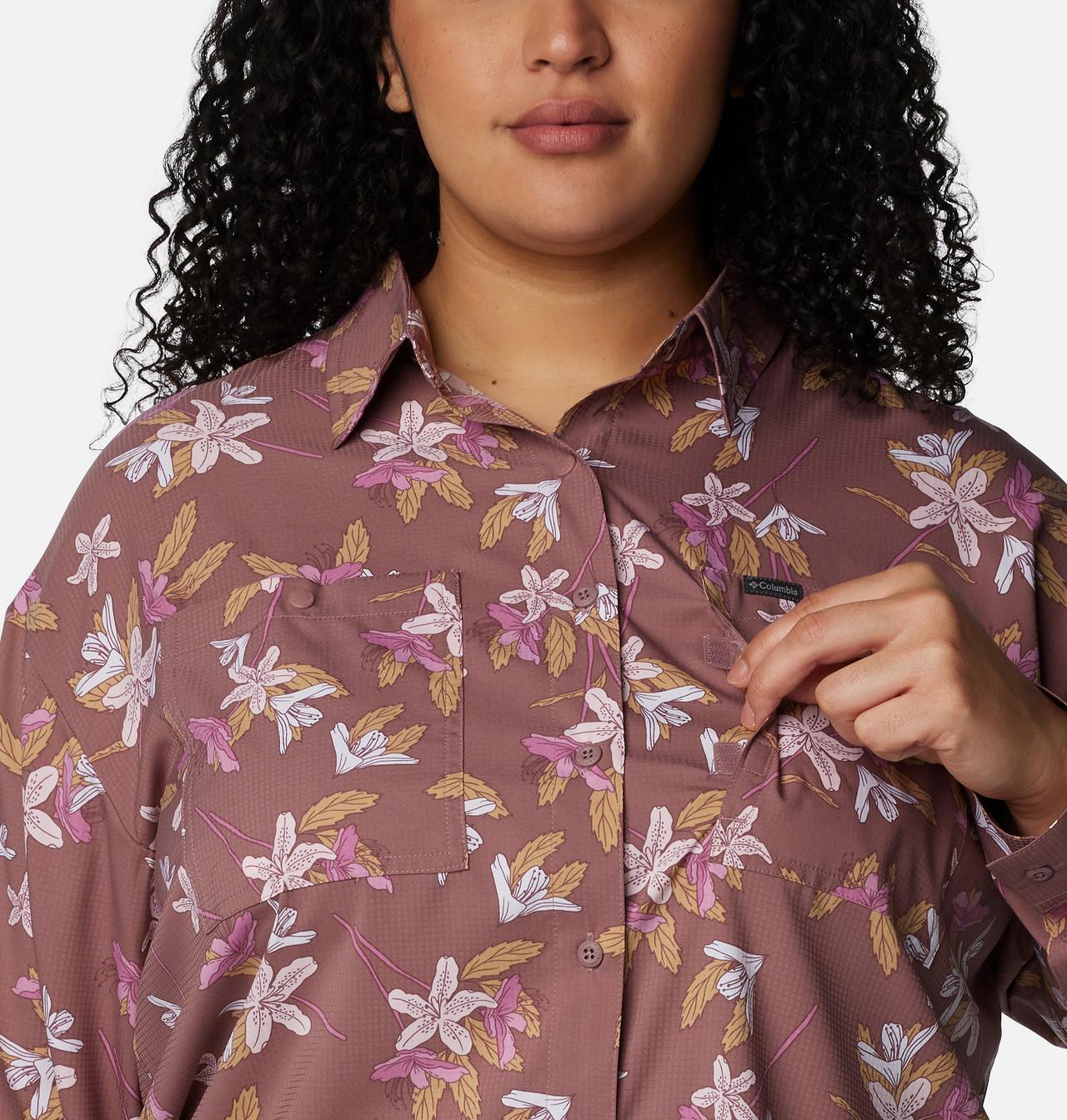 Women's Silver Ridge™ Utility Patterned Long Sleeve Shirt - Plus Size 4